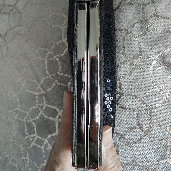 ALDO Black Sequin Evening Clutch - Picture 3 of 14